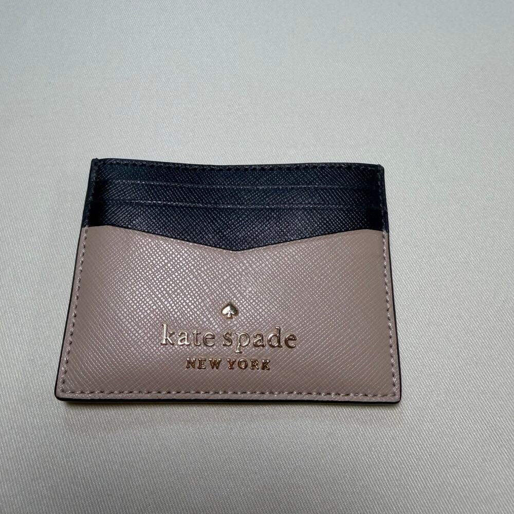 Kate Spade Staci Colorblock Slim Card Holder Saffiano leather Excellent cond